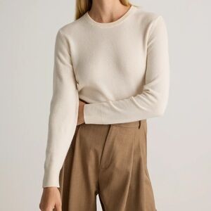 Quince Elegant Ivory Crew Neck Sweater